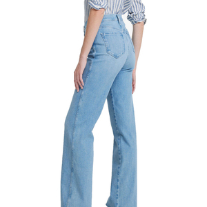 Jeans de Mezclilla Lavados con Efecto Desgastado de Cintura Alta y Pierna Recta para Mujer, Pantalones Casuales de Algodón de Longitud Completa, Estilo Primavera - Product Image 2