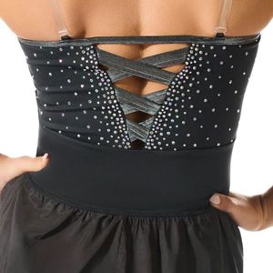 Costume de danse scintillant personnalisé pour femmes, haut court et short, tenue de performance avec strass pour cheerleading, gymnastique et scène - Product Image 5