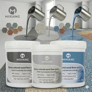 Peinture époxy industrielle pour sols en sable coloré, résistante aux UV, revêtement époxy en sable coloré, imperméable, résistant aux alcalis, résistant à l'humidité - Product Image 1