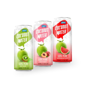 Agua de Coco Premium con Sabor a Melocotón, Kiwi y Sandía, Certificada ISO HACCP, Origen Vietnam, 250 ml, OEM – Tan Do Beverage Company - Product Image 1