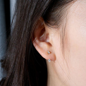 Trendy <b>Earrings</b> Solid 10K Solid Gold Pear Shape Lab Grown Diamond Stud <b>Earrings</b> Minimal <b>Earrings</b> <b>Fine</b> Studs <b>Earrings</b> - Product Image 5