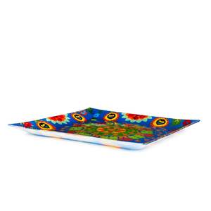 Vassoio di Servizio Excelsa New Delhi in Vetro 30x2.5x30 Cm Multicolore - Product Image 3