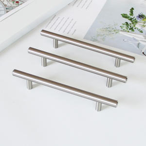 Poignées de meuble modernes en fer en forme de T, finition nickel satiné, pour tiroirs de cuisine, portes et quincaillerie de meubles - Product Image 6