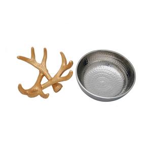 White Metal Bowl on Golden Brass Stem Stand Multicolor Chips Dips Serving Bowl Decorative <b>Dinnerware</b> Tableware for Home - Product Image 3