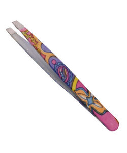 Pinzas para Cejas de Acero Inoxidable Impresas con Punta Inclinada, Diseño Profesional Personalizado OEM - Product Image 1