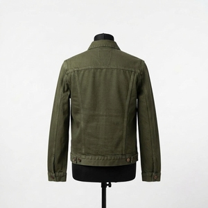 Comfortable Stylish Winter Hooded Denim <b>Jacket</b> for <b>Men</b> Streetwear Casual Outerwear Modern Fit Stand Collar Front 100% Cotton - Product Image 3