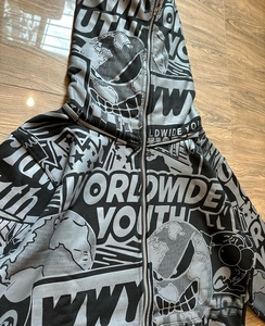Sudadera con capucha con cremallera completa, oversize, 420 g/m², con estampado puff, de peso pesado, corte holgado, personalizada, corta, al por mayor - Product Image 6