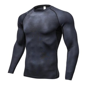 Unisex <b>Compression</b> Rash Guard <b>Shirt</b> Long Sleeve UPF50+ Anti UV Breathable Quick Dry Spandex Polyester Sportswear - Product Image 1