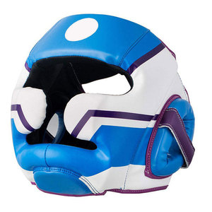 Protège-tête de boxe en cuir PU bleu, blanc et violet pour adultes, unisexe, usage universel - Product Image 1