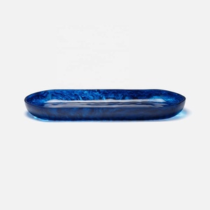 Hot Selling Resin Customized Shape Multi-Functional Serving Decorative Tray Home Wedding Diwali Use-Marble Theme Modern Handmade - Product Image 2