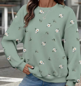 Sudadera Casual de Punto para Mujer, Diseño de Corazón con Brillantina y Estampado de Dibujos Animados, Cuello Redondo, Manga Larga, Suave, 180g, para Otoño, San Valentín - Product Image 1