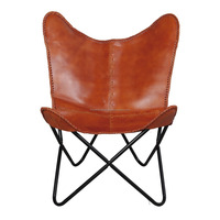 Chaise papillon pliable classique avec base métallique robuste et assise confortable en toile pour une utilisation contemporaine à la maison, dans la chambre et l'appartement