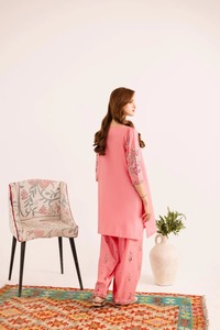 Salwar Kameez en coton brodé rose pour femmes, vêtements ethniques traditionnels amples, style Inde Pakistan, toutes saisons, fête, mariage - Product Image 4