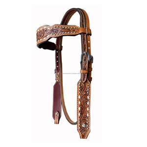Saman exporta la mejor calidad de cuero de vaca Headstall recién lanzado Diamond Stitch Hardware de acero inoxidable Fabricante directo - Product Image 5