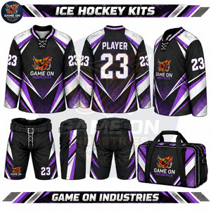 Tenue de sport professionnelle pour équipes, maillot de hockey sur glace et pantalon de protection personnalisés avec logo, kit complet, fournisseur en gros - Product Image 3