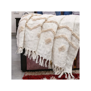 Traditional Paisley Patchwork Woven <b>Throw</b> Blanket in Burgundy Green <b>Gold</b> Tones with Fringe Edge <b>for</b> <b>Sofa</b> Armchair Decor Style - Product Image 6