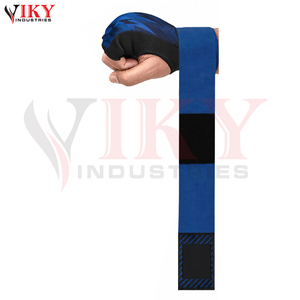 Guantes Interiores Acolchados con Logotipo Personalizado, Diseño Sublimado en Azul, con Banda Elástica Extendida para Boxeo y MMA, OEM ODM - Product Image 2