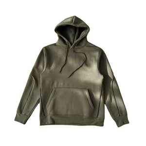 Men Hoodie Cotton <b>Blended</b> Winter Hooded Collar Plain Dyed Classic Pullover Solid Pattern Hoodie Wholesale Manufacturer - Product Image 1