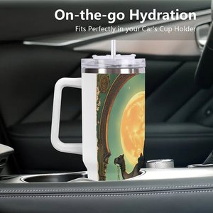 Stainless Steel Tumbler 40oz <b>Double</b> <b>Wall</b> Insulated Travel <b>Mug</b> With Handle For Hot Cold Drinks - Product Image 3