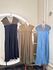 เดรสแม็กซี่ปักลายชนเผ่าแอกซี่เดรสยาวทรงเอไลน์พริ้วไหวสำหรับผู้หญิงเดรสแขนกุดสวมใส่สบายทุกวันและตามเทศกาล - Product Image 5