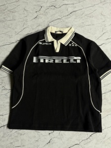 Custom Ribbed Textured Fabric Racing <b>Polo</b> <b>Shirt</b> <b>Vintage</b> Screen Printed Chest Logo <b>Polo</b> T <b>Shirts</b> - Product Image 2