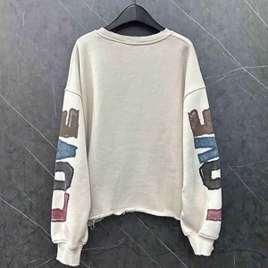 เสื้อสเวตเชิ้ตแบบย้อมสีเอซิดสั่งทำพิเศษ OEM ขายส่ง ยอดนิยม 350GSM เสื้อสเวตเชิ้ตหนาน้ำหนักมาก คุณภาพสูง คอวีแบบวินเทจ - Product Image 6