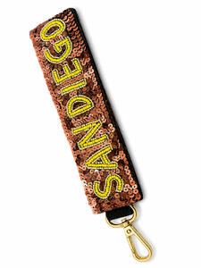 Wholesale Custom Beaded Sequin Keychain Sparkly Personalized Wristlet <b>Key</b> <b>Holder</b> with Clip Keychains Custom Name and Sizes Use - Product Image 2