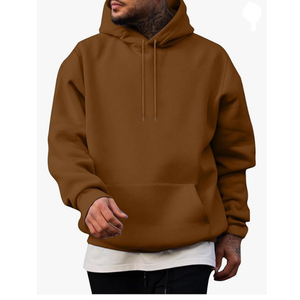 High Quality Men's Unisex Winter Fashion Street Wear Hoodies Customized Printed Logo Front Solid Color Heavy Weight <b>Thick</b> <b>Fleece</b> - Product Image 4