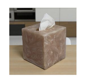 Epoxy Resin Tissue Holder Box Hot Sale <b>Rectangle</b> Holder Facial Box Paper For Dinner & <b>Coffee</b> <b>Table</b> Tissue Holder - Product Image 6