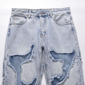 Jeans de créateur personnalisés de haute qualité, style streetwear, vintage, déchirés, baggy, effet usé - Product Image 4