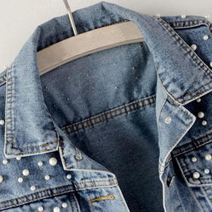 New Design Turn Down Collar Denim <b>Rhinestone</b> <b>Jacket</b> High Quality Men's Custom Outdoor Denim <b>Jacket</b> Lightweight - Product Image 4
