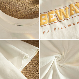 T-shirt Oversize Uni 100% Coton, Grammage Lourd, Impression Personnalisée, Logo 3D en Mousse, Sérigraphie, pour Homme et Unisexe, Tissé, Motif 3D en Relief - Product Image 4