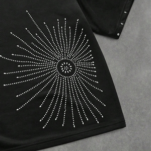 Factory rate USA Rhinestone T Shirt Men Premium Bling <b>Sparkle</b> Shirt Affordable Luxury Cotton Streetwear Design - Product Image 5