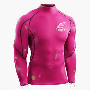 Chemise de compression à manches longues pour homme en coton 100% de haute qualité, légère et respirante avec motif uni - Product Image 2
