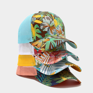 Floral Print Baseball Cap Unisex Casual <b>Hat</b> <b>Summer</b> Breathable 100% Polyester Digital Printing Adjustable Beach Style - Product Image 6