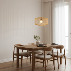 Lampe suspendue en rotin minimaliste Style nordique Abat-jour en bambou pour café moderne Restaurant Intérieur - Product Image 3