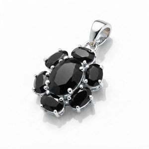 จี้รูปดอกไม้ควอตซ์ธรรมชาติ 100% สำหรับผู้หญิงจาก Rhaya Jewels ชุบโรเดียม เงินสเตอร์ลิง ดีไซน์เรียบง่าย สวยงาม เหมาะสำหรับงานปาร์ตี้ - Product Image 2