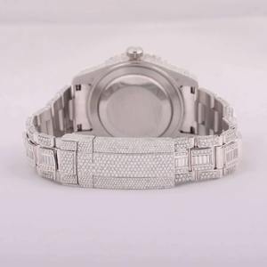 Reloj de Lujo de Acero Inoxidable con Incrustaciones de Diamantes Redondos de Moissanita, Estilo Hip Hop, para Hombre y Mujer, India - Product Image 4