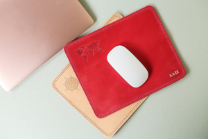 Handmade Real Leather Mouse Pad Anti Slip Suede Base Desk <b>Mat</b> Personalized Executive Writing Pad for <b>Computer</b> LMP-00031 - Product Image 5