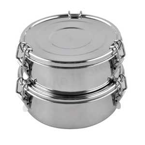 3 Piece Nested Rectangle Stainless Steel <b>Lunch</b> <b>Box</b> Set Portable Metal Bento <b>Box</b> Stackable Food Storage Container Wholesale - Product Image 2