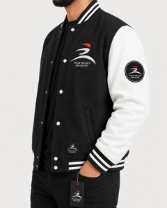 Chaqueta Varsity de Lana 100% Personalizada al por Mayor para Hombre, Tallas Grandes, Transpirable, Impermeable, con Capucha, Estilo Urbano, Bicolor en la Parte Delantera, para Invierno - Product Image 3