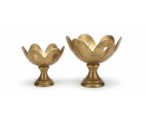 Modern Gold Lotus Aluminum Fruit <b>Bowls</b> Elegant Pedestal Centrepiece Home Decor Luxury Gifting | Handcrafted Eco-Friendly <b>Bowls</b> - Product Image 4