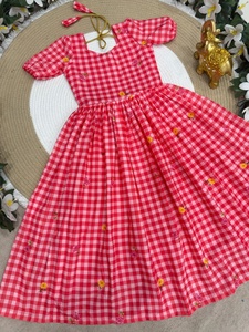 Robe à carreaux tendance pour filles avec doublure en coton doux - Product Image 4