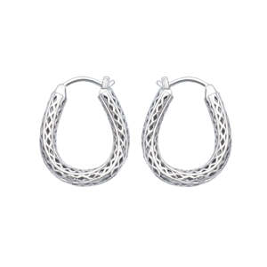WOMEN 18X22MM HOOP <b>EARRINGS</b> BOHEMIAN 925 STERLING SILVER PLATED HANDCRAFTED JEWELRY GIFT FOR ANNIVERSARY SPECIAL OCCASIONS ELEGA - Product Image 3