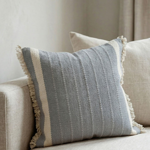Ivory Handloom Woven Cushion Cover Textured Ribbed Throw Pillow Decorative Accent Cushion Minimalist Scandinavian Decor - Product Image 2