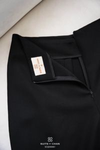 Pantalon large noir taille haute pour femme, plissé devant, longueur complète, style bureau MIRANDA - Product Image 6
