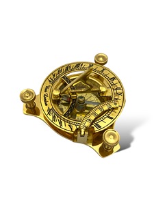 Luxury Handmade Brass Glass Tripod Sundial Compass Nautical <b>Desk</b> Decor by Tajdaar Handicrafts - Product Image 2