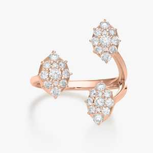 Bagues Statement en Or Massif 14K 18K avec Diamant de Laboratoire Taille Ronde Sertie Pavé, Solitaire, Bijoux de Luxe pour Cocktail, Vente en Gros - Product Image 3