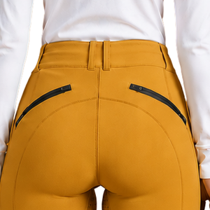 Women Golden <b>Brown</b> Horse Riding <b>Leggings</b> High Waist Equestrian Breeches Stretch Silicone Grip Tights for Riding Training - Product Image 4