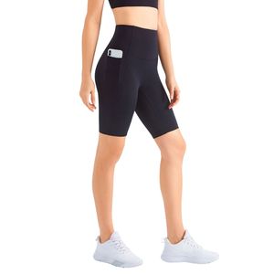 Shorts de sport d'été taille haute pour femmes, personnalisables en gros, élastiques, pour yoga, course et fitness, effet push-up, couleur unie - Product Image 1